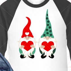 Two gnomes with hearts Red Green Gnomes Valentine shirt Valentine's day decor Digital downloads