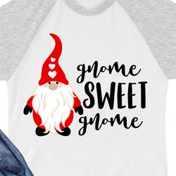 Gnome sweet gnome svg Love design Valentine art Valentine's day decor Digital downloads