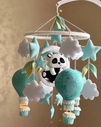 Baby mobile bear Hot air balloon mobile boy Baby shower gift