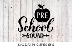 Preschool squad lettering. First day of school SVG