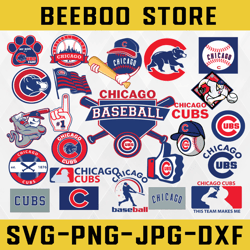 24 Files Chicago Cubs svg, Baseball Clipart, Cricut, Chicago svg, Cubs svg, Cutting Files, MLB svg, Instant Download