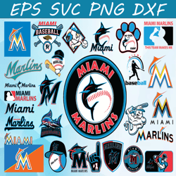 Bundle 28 Files Miami Marlins Baseball Team Svg, Miami Marlins SVG, MLB Team  svg, MLB Svg, Png, Dxf, Eps, Jpg