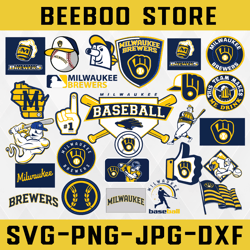 24 Files Milwaukee Brewers SVG Files, Cut Files, Baseball Clipart, Cricut Milwaukee, Brewers svg, Cutting Files, MLB svg