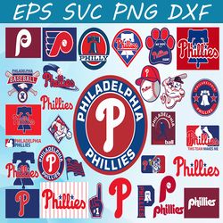 Bundle 30 Files Philadelphia Phillies Baseball Team Svg, Philadelphia Phillies Svg, MLB Team  svg, MLB Svg, Png, Dxf
