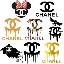 Logo chanel Brand Bundle Svg, Fashion Brand Svg, chanel logo Silhouette Svg File Cut Digital Download