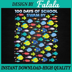 Fish 100 Days Of School Png, Fisher Teacher Boy Girl Png, 100 Days Of School Png, Digital download