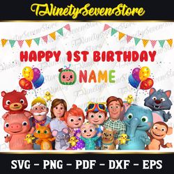 Happy 1st birthday Png, Birthday png, family party png, digital download