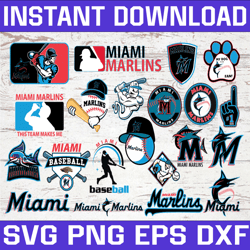 Bundle 21 Files Miami Marlins Baseball Team Svg, Miami Marlins SVG, MLB Team  svg, MLB Svg, Png, Dxf, Eps, Jpg