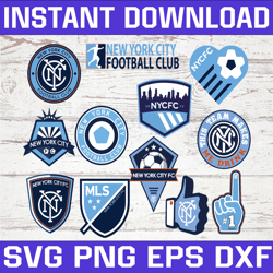 Bundle 12 Styles MLS New York City FC Soccer Team svg, New York City FC svg, MLS Teams svg, MLS Svg, Png, Dxf, Eps
