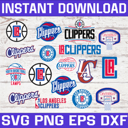 Bundle 24 Files Los Angeles Clippers Basketball Team svg, Los Angeles Clippers svg, NBA Teams Svg, NBA Svg, Png, Dxf