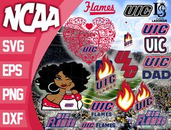 UIC Flames SVG bundle , NCAA svg, NCAA bundle svg eps dxf png,digital Download ,Instant Download