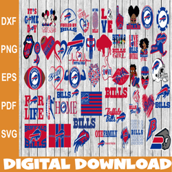 Bundle 50 Files Buffalo Bills Football Teams Svg, Buffalo Bills svg, NFL Teams svg, NFL Svg, Png, Dxf, Eps