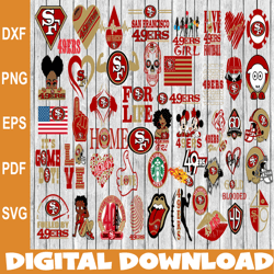 Bundle 50 Files San Francisco 49ers Football Teams Svg, San Francisco 49ers svg, NFL Teams svg, NFL Svg, Png, Dxf, Eps