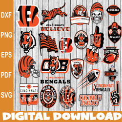 Bundle 26 Files Cincinnati Bengals Football team Svg, Cincinnati Bengals svg, NFL Teams svg, NFL Svg, Png, Dxf, Eps
