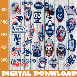 Bundle 27 Files New England Patriots Football team Svg, New England Patriots svg, NFL Teams svg, NFL Svg, Png, Dxf, Eps