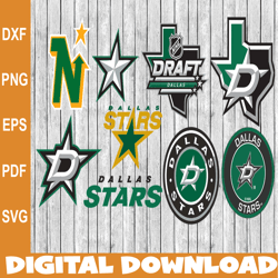 Bundle 9 Files Dallas Stars Hockey Team Svg, Dallas Stars Svg, NHL Svg, NHL Svg, Png, Dxf, Eps, Instant Download