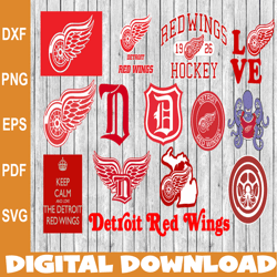 Bundle 14 Files Detroit Red Wings Hockey Team Svg, Detroit Red Wings Svg, NHL Svg, NHL Svg, Png, Dxf, Eps