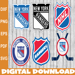 Bundle 5 Files New York Rangers Hockey Team Svg, New York Rangers Svg, NHL Svg, NHL Svg, Png, Dxf, Eps, Instant Download