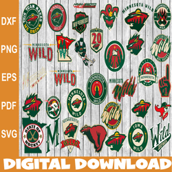 Bundle 34 Files Minnesota Wild Hockey Team Svg, Minnesota Wild svg, NHL Svg, NHL Svg, Png, Dxf, Eps, Instant Download