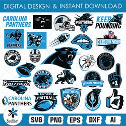 Carolina Panthers Designs Svg, NFL Teams, NFL Svg, Football Teams Svg, Clipart Bundle, Cutting File