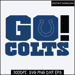 Go Colts Svg, Colts Mascot Iron on Svg, Digital Print Cut File, Instant Download