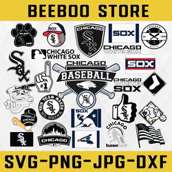 24 Files Chicago White Sox Svg, Cut Files, Baseball Clipart, Chicago, White, Sox svg Cutting Files, MLB svg