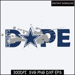 Cowboys Football Silhouette Team Clipart vector svg file for cutting with Cricut, Sublimation Png and Svg for Shirts