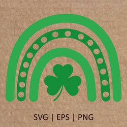Rainbow Green Shamrock Svg PNG | St Patrick's Day SVG | SVG DIGITAL File | Clover Svg File Digital Download | 023