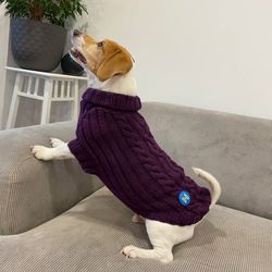 Cozy warm jumper for dogs. Length 45 cm, 17 inches. Warm clothes for dogs. Size L.