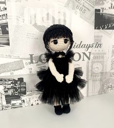 Wednesday Addams crochet doll Wednesday plush toy