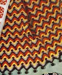 Vintage Crochet Pattern PDF, Chevron Afghan Knitting Pattern, Simple Zig-Zag or Ripple Afghan Knitting Pattern PDF