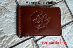 Leather pattern Money Clip Wallet