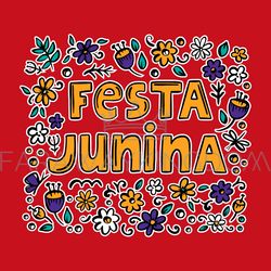 FESTA JUNINA FLOWER Brazil Holiday Vector Illustration Text