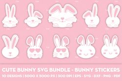Cute bunny SVG bundle - Bunny stickers