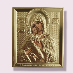 Vladimir Mother of God orthodox icon metal frame golden color free shipping