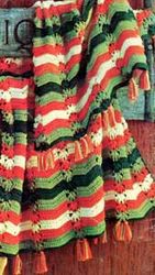 Vintage Crochet Pattern PDF, Crochet Blanket Pattern, Crochet Afghan Pattern, Crocheted Striped Afghan Pattern