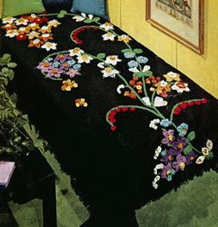 Vintage Crochet Pattern PDF, Digital Download, Bedspread, Crochet Blanket, Flower Fountain, Flower Afghan, Wildflower