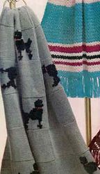 Vintage Crochet Pattern PDF, French Poodle, Dog Afghan, Blanket, Throw, Bedspread, Crochet Pattern PDF Instant Download