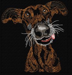 The dog is beautiful, cheerful | Red dog | Pet | Security guard | Watchman | Embroidery design | Stitching design