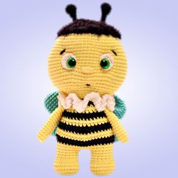 Crochet bee, amigurumi stuffed toy, cute gift for girl