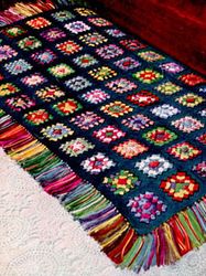 Vintage Crochet Pattern PDF, Finn's Granny Square Blanket Pattern,Crochet Granny Square Blanket,Starburst Granny Squares