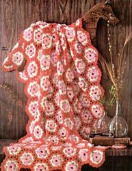Vintage Crochet Pattern PDF, Loop Stitch Motif Afghan, Blanket Pattern Crochet, Crochet Flower Blanket, Digital Download