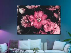 pink flower poster wall art, canvas printing,  wall decor, home decor, canvas printing, wall hangings, nature wall art