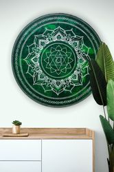 Mandala Anahata heart chakra Symbolic zen art Spiritual sacred geometry painting
