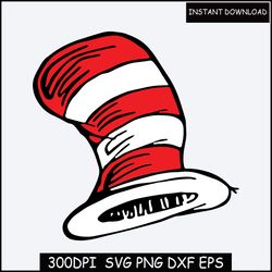 Cat In The Hat SVG, svg, dxf, Cricut, Silhouette Cut File, Instant Download