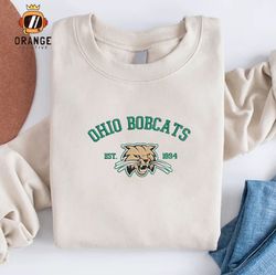 Ohio Bobcats football Embroidered Sweatshirt, NCAA Embroidered Shirt, Embroidered Hoodie, Unisex T-Shirt