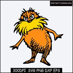 Dr Seuss svg, Dr Seuss cut file, Lorax svg cut file, vector illustration - Svg, Png, Eps
