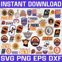 Bundle 48 Files Phoenix Suns Basketball Team svg, Phoenix Suns svg, NBA Teams Svg, NBA Svg, Png, Dxf, Eps