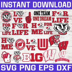 Bundle 21 Files Wisconsin Badgers Football Team svg, Wisconsin Badgers svg, N C A A Teams svg, N C A A Svg, Png, Dxf