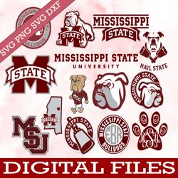Bundle 14 Files Mississippi State Bulldogs Football Team svg, Mississippi State Bulldogs svg, N C A A Teams svg